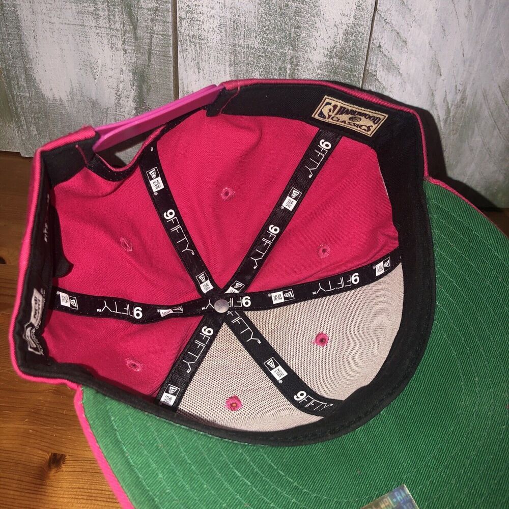 San Antonio Spurs New Era Hardwood Classics 9Fifty Pink Snapback Cap Flat Bill - Picture 7 of 10